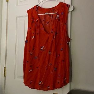 Xl orange floral sleeveless top. Old Navy